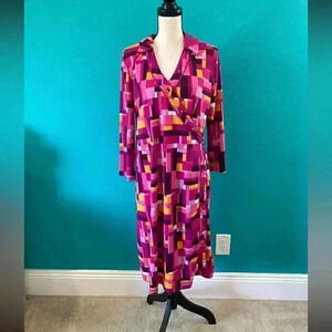 Isaac Mizrahi for target mod Retro Magenta faux wrap dress